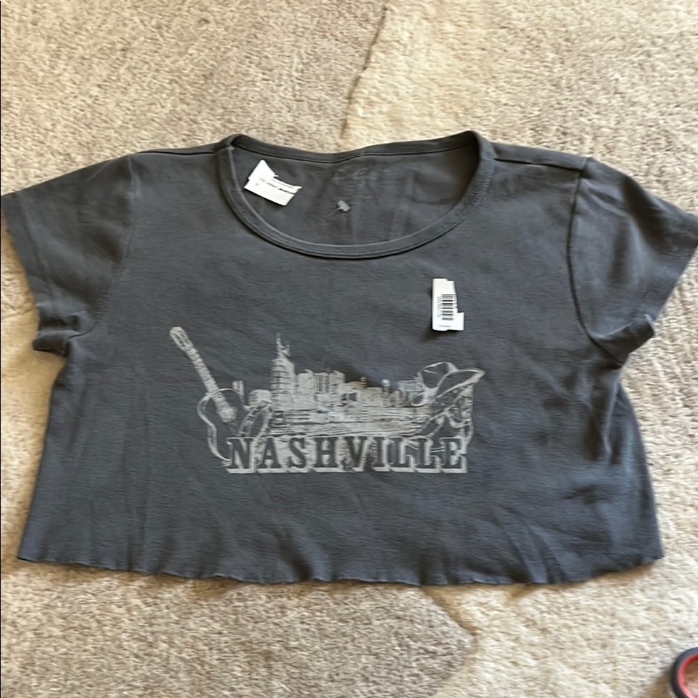 Gray Crew Neck Short Sleeve Tee